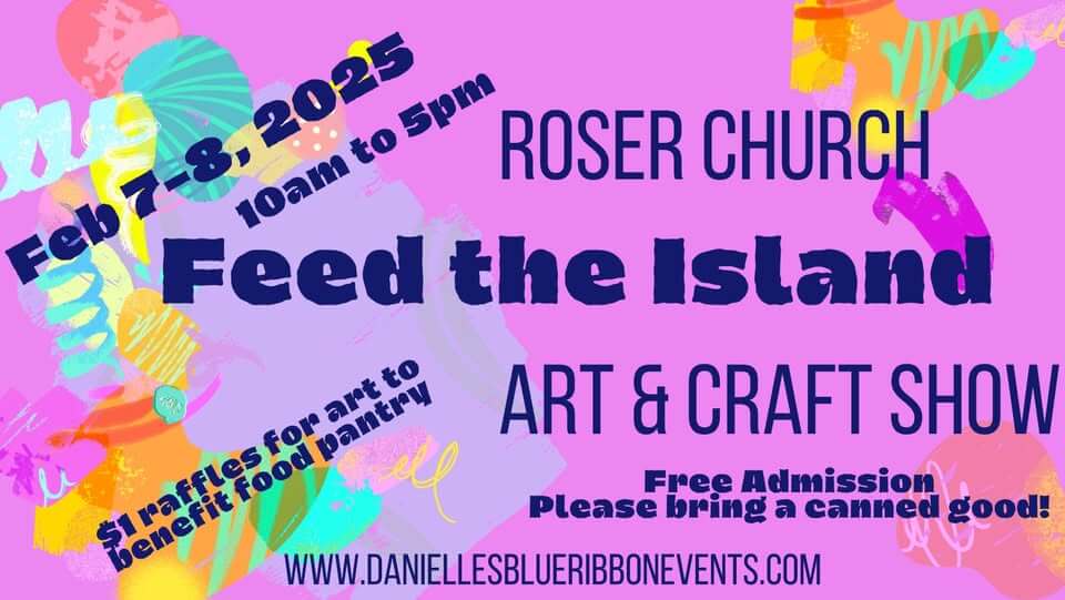 Infographic for Feed the Island Art and Craft Show