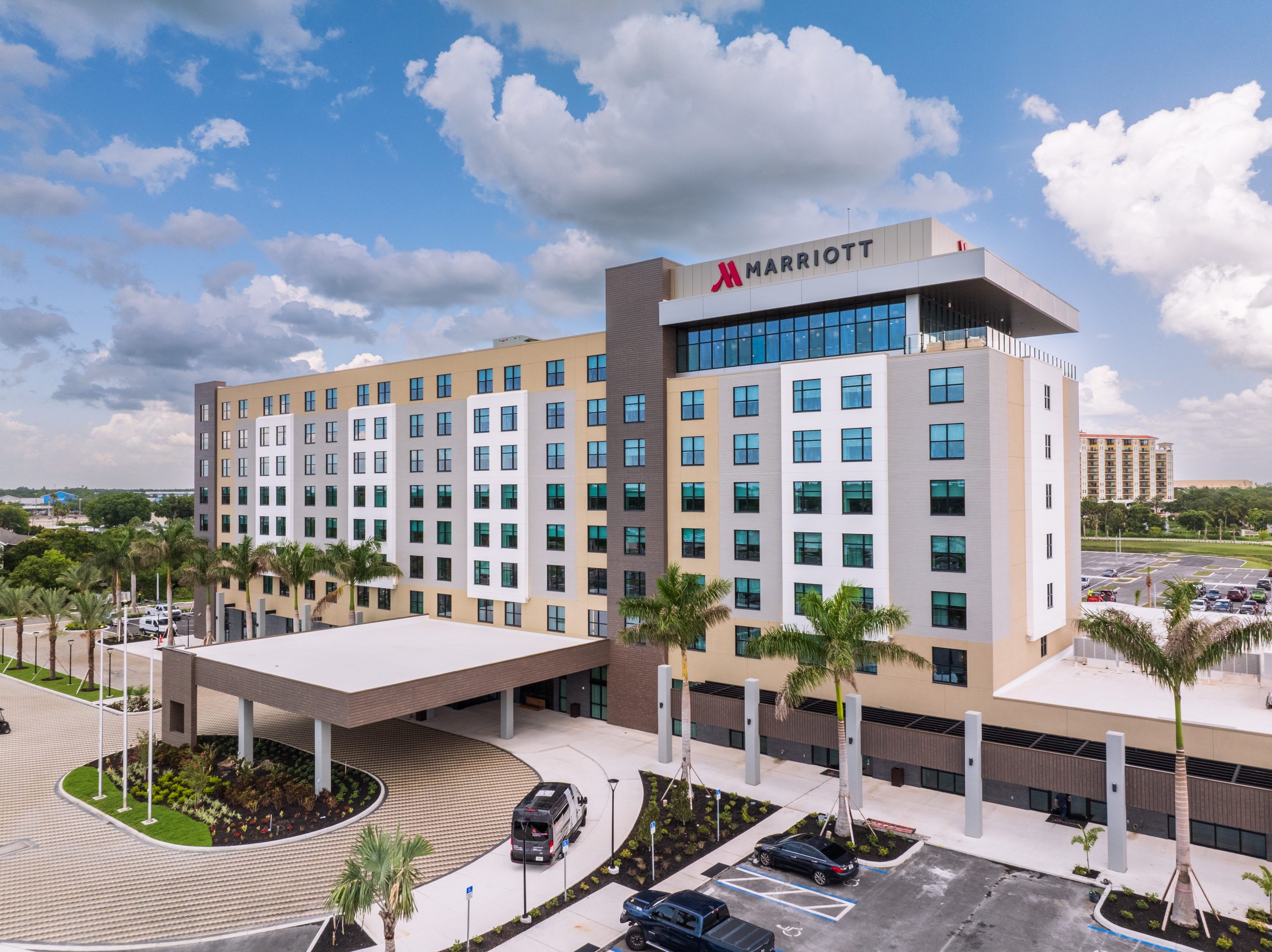 The new Marriott Palmetto Resort and Spa is connected to the Bradenton Area Convention Center by a climate-controlled corridor in Bradenton, Florida.