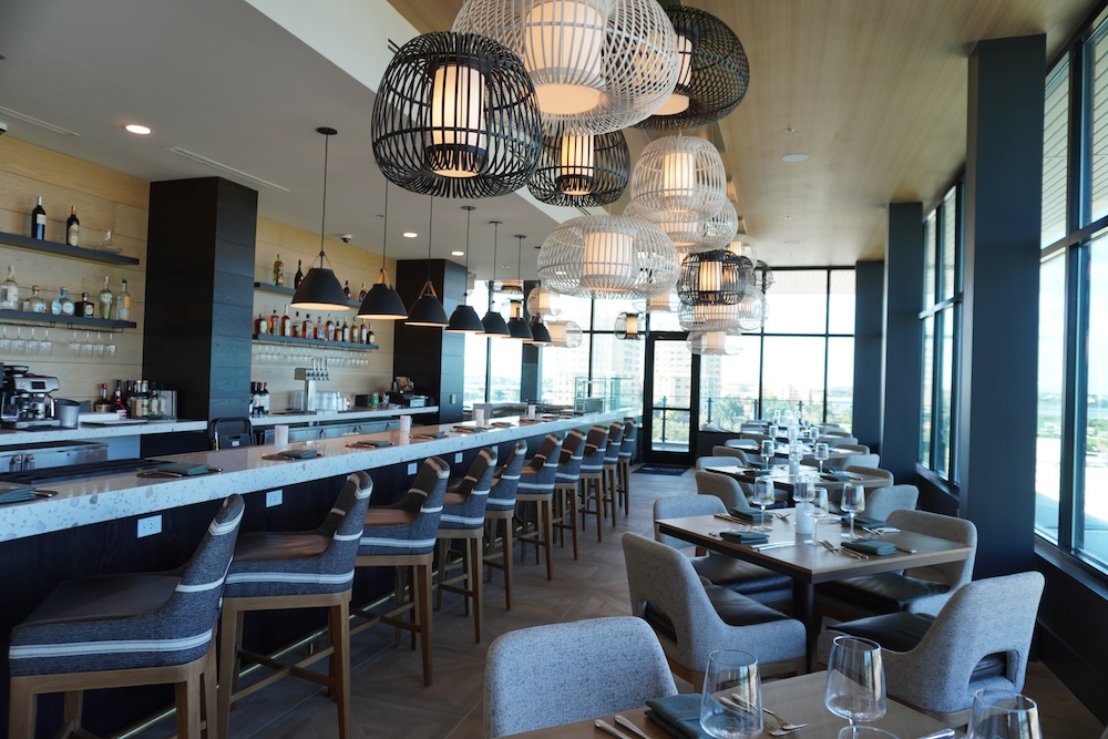 modern interior of Oyster River Rooftop