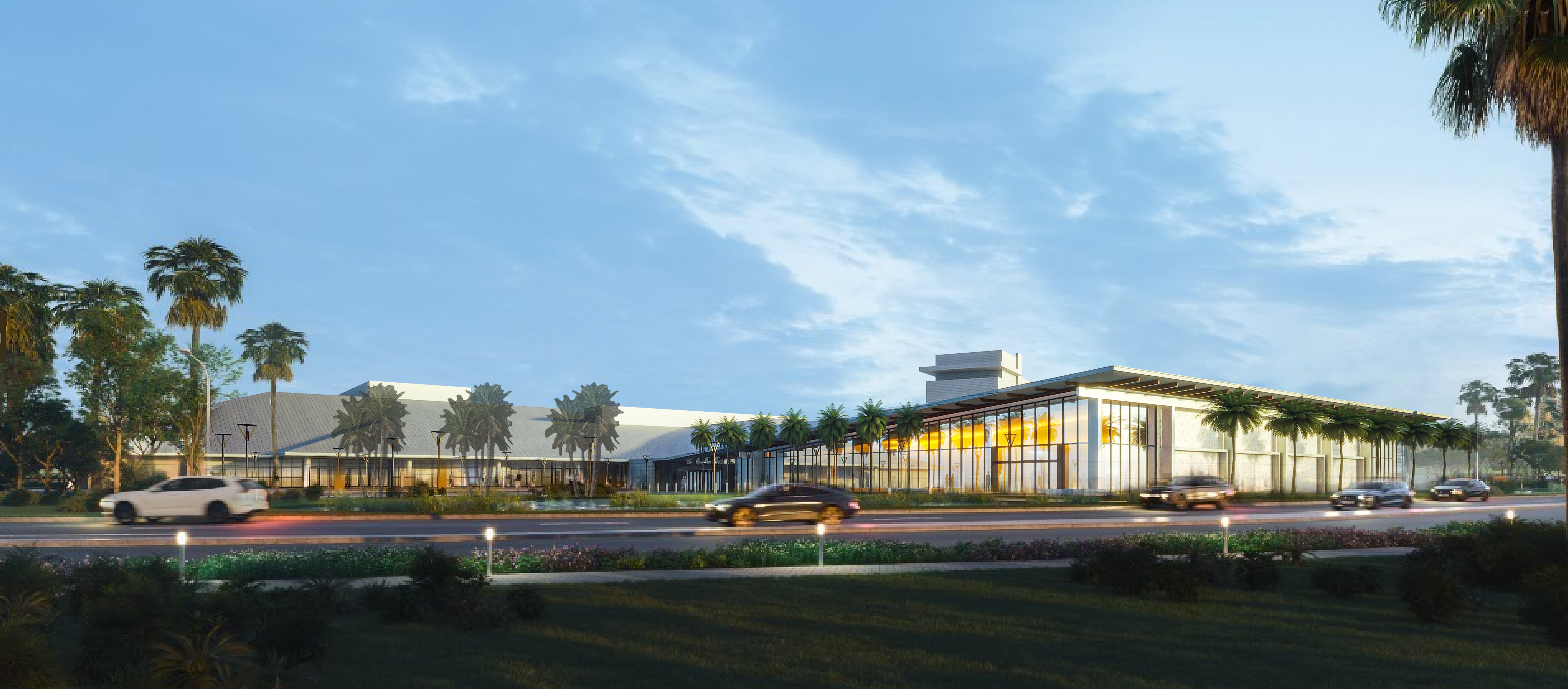 A rendered image of the newly renovated Bradenton Area Convention Center in Florida's Gulf Coast showcases the reimagined exterior, convenient parking, and lush landscapes that surround the venue.