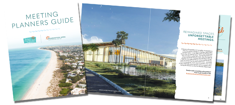 mock spread of meeting planner guide for the bradenton area